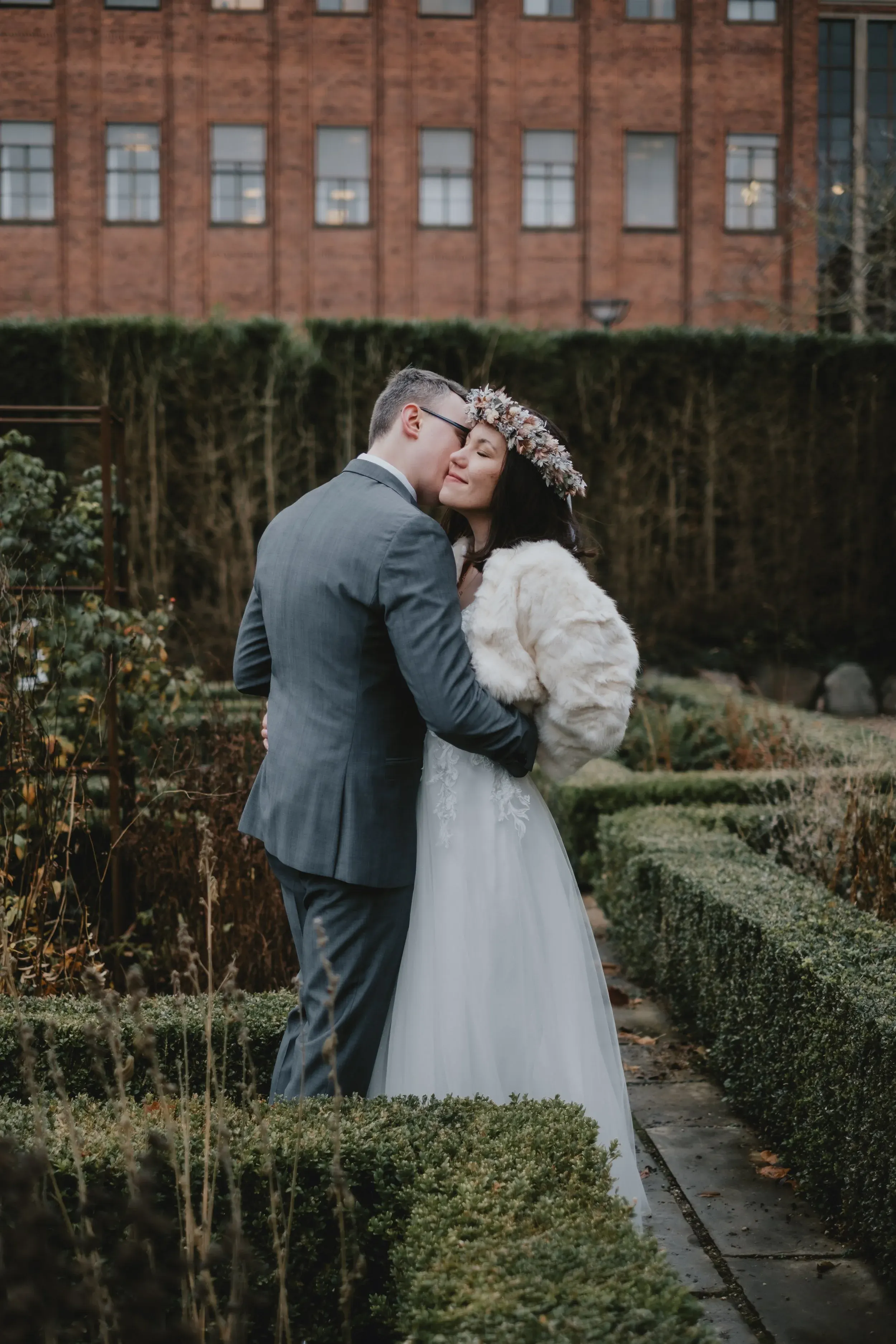 Couple embracing in Denmark